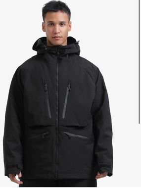 Gsou Snow Men’s Black Ski Snowboard Jacket Waterproof Hooded NWOT Size XL